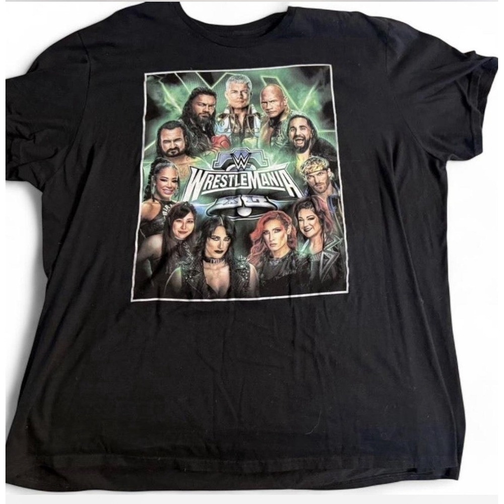 2024 WWE WRESTLEMANIA 40 I WAS THERE SHIRT Sz 2XL ROCK ROMAN CODY Philadelphia